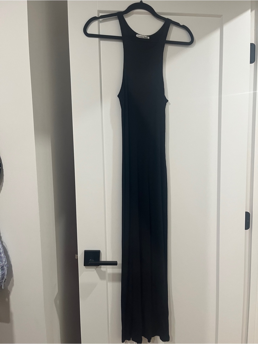 Reformation Black Ribbed Maxi Dress